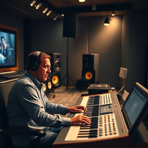 Engineer working on a console in SoundScape Studio F, showing its ample desk space.