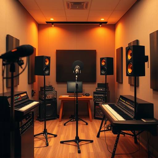 Smaller Studio C, with a focus on vocal recording and small instrumental setups.